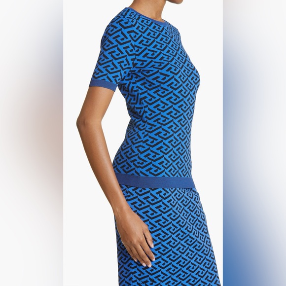 VERSACE NWT La Greca Print Midi Skirt and Top Set - Picture 5 of 15